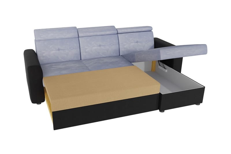 Hunglader 3-sits Hörnbäddsoffa Black - Møbler - Sofaer - Sovesofaer - Hjørnesovesofa