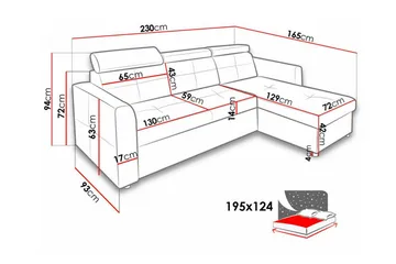 Hunglader 3-sits Hörnbäddsoffa Black - Møbler - Sofaer - Sovesofaer - Sovesofa chaiselong