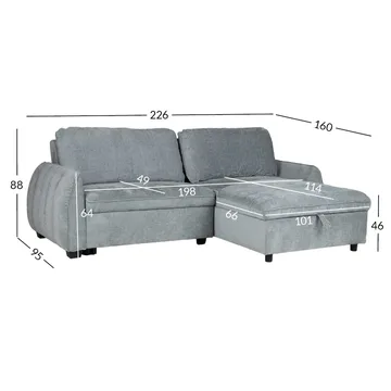 Hjørnesovesofa Klevor - blågrøn - Møbler - Sofaer - Sovesofaer