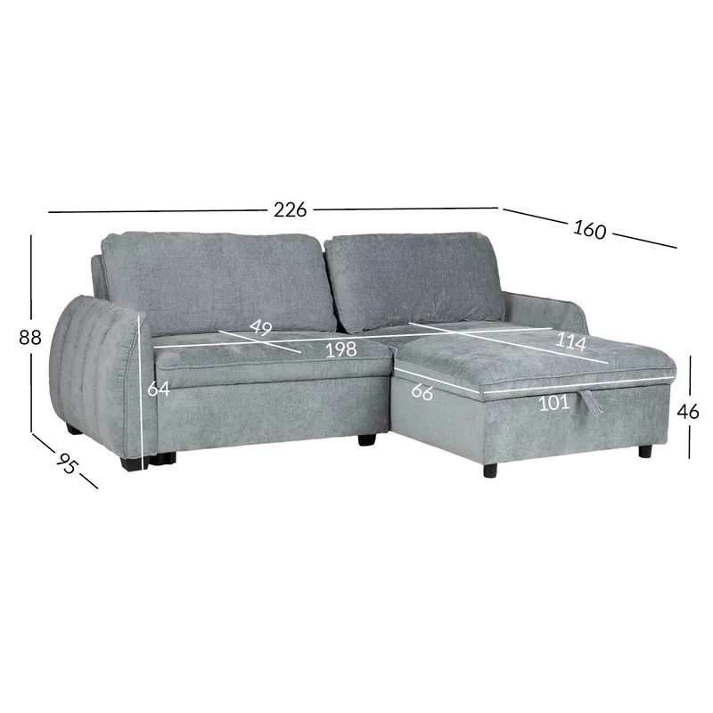 Hjørnesovesofa Klevor - blågrøn - Møbler - Sofaer - Sovesofaer