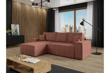 Knocklong 3-personers Hjørnesovesofa - Lyserød - Møbler - Sofaer - Sovesofaer - Sovesofa chaiselong