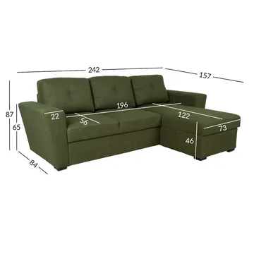 Hjørnesovesofa Korsvik - Grøn - Møbler - Sofaer - Sovesofaer