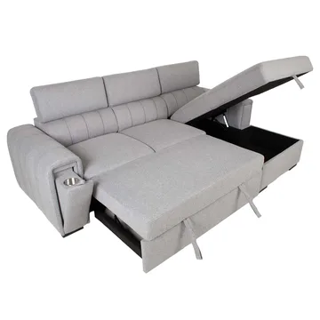 Hjørnesovesofa Selmar Højre - Grå - Møbler - Sofaer - Sovesofaer
