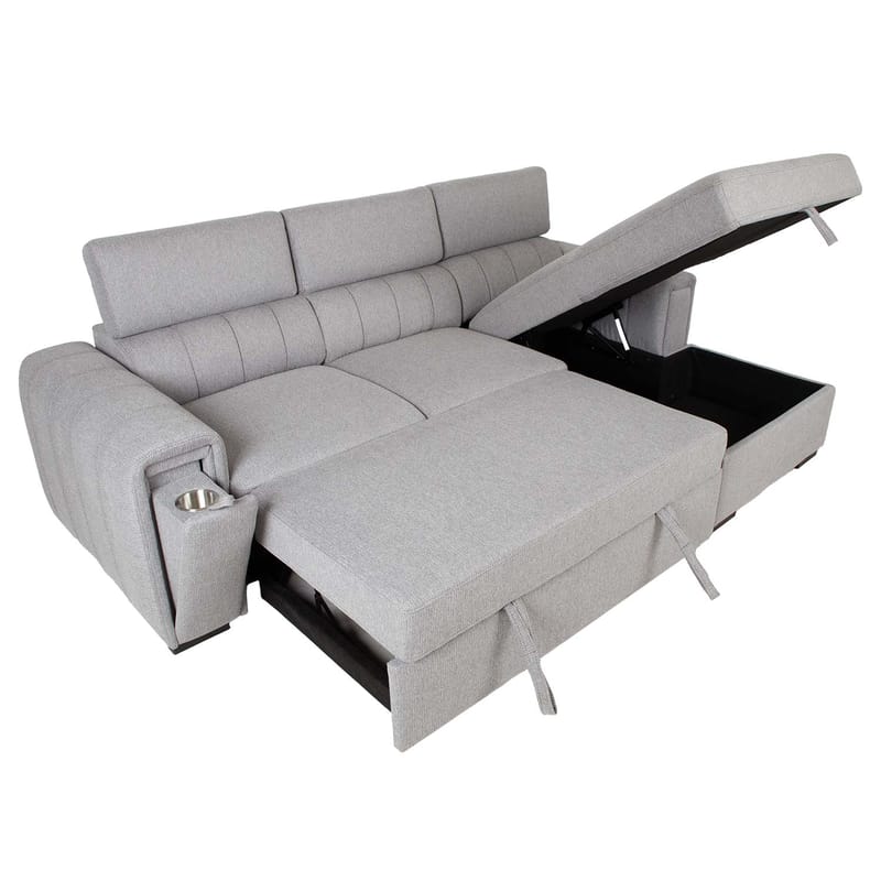 Hjørnesovesofa Selmar Højre - Grå - Møbler - Sofaer - Sovesofaer