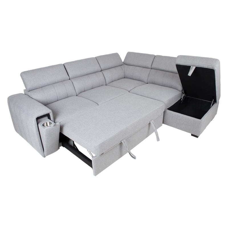 Hjørnesovesofa Selmar Højre - Grå - Møbler - Sofaer - Sovesofaer