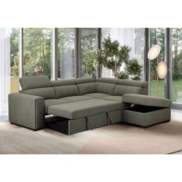 Hjørnesovesofa Selmar Højre - Lysegrøn - Møbler - Sofaer - Sovesofaer
