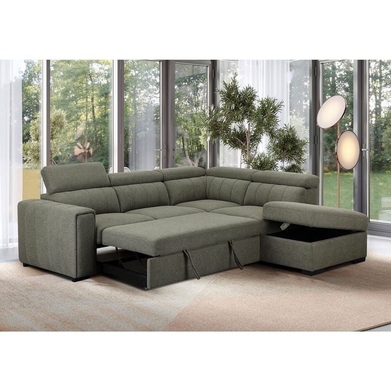 Hjørnesovesofa Selmar Højre - Lysegrøn - Møbler - Sofaer - Sovesofaer