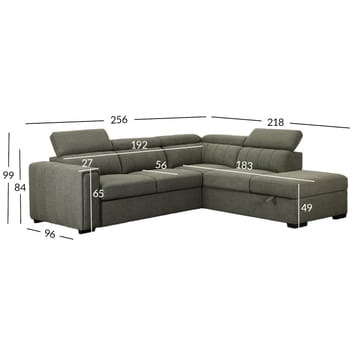 Hjørnesovesofa Selmar Højre - Lysegrøn - Møbler - Sofaer - Sovesofaer