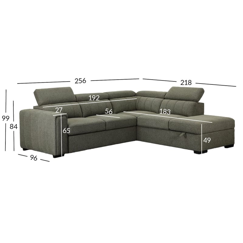 Hjørnesovesofa Selmar Højre - Lysegrøn - Møbler - Sofaer - Sovesofaer