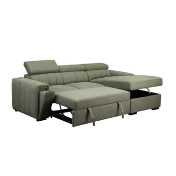 Hjørnesovesofa Selmar Højre - Lysegrøn - Møbler - Sofaer - Sovesofaer