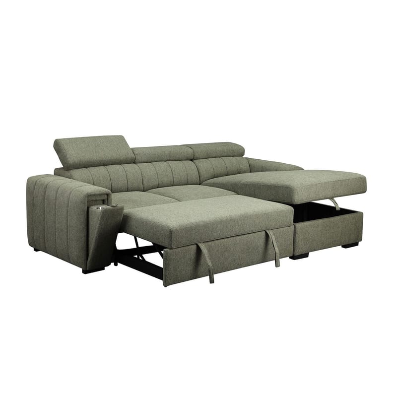 Hjørnesovesofa Selmar Højre - Lysegrøn - Møbler - Sofaer - Sovesofaer