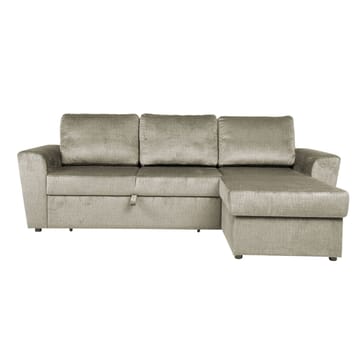 Hjørnesovesofa Tjörnö fløjl - Beige velour - Møbler - Sofaer - Sovesofaer