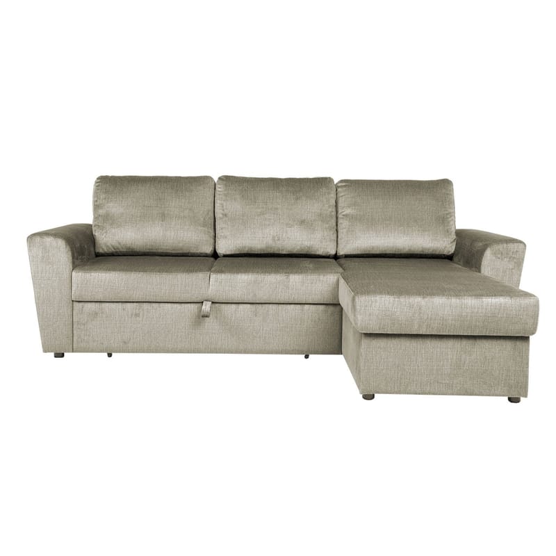 Hjørnesovesofa Tjörnö fløjl - Beige velour - Møbler - Sofaer - Sovesofaer