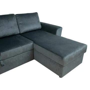 Hjørnesovesofa Tjörnö - Grøn velour - Møbler - Sofaer - Sovesofaer