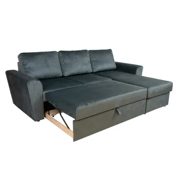 Hjørnesovesofa Tjörnö - Grøn velour - Møbler - Sofaer - Sovesofaer