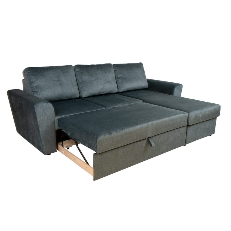 Hjørnesovesofa Tjörnö - Grøn velour - Møbler - Sofaer - Sovesofaer