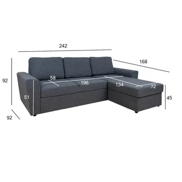 Hjørnesovesofa Tjörnö - Mørkegrå - Møbler - Sofaer - Sovesofaer