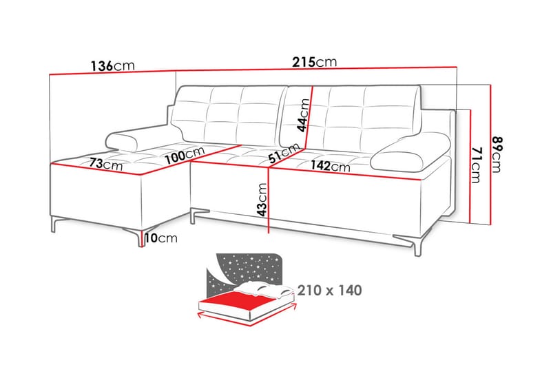 Hjørnesovesofa - Møbler - Sofaer - Sovesofaer