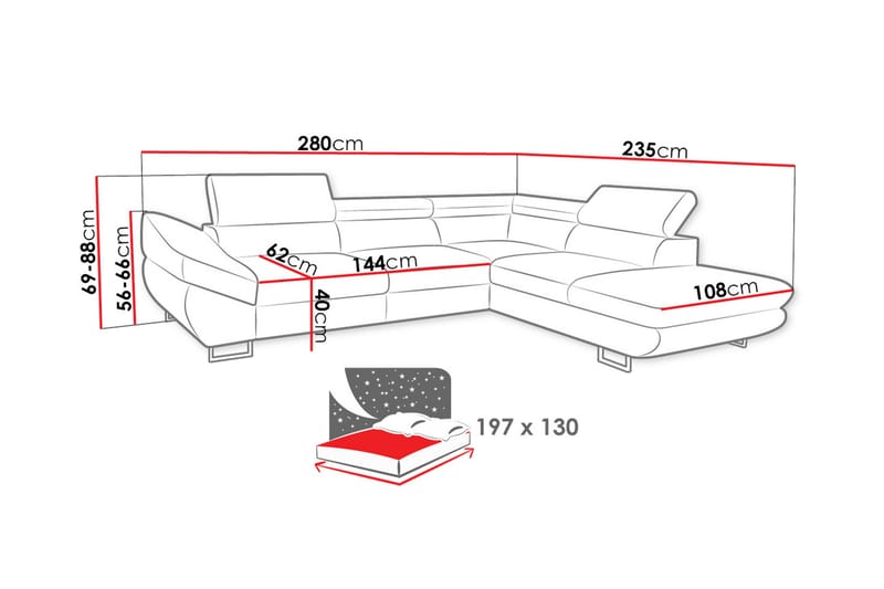 Hjørnesovesofa - Møbler - Sofaer - Sovesofaer