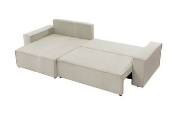 Hobson Sovesofa med Chaiselong 3-personers i Plys - Hvid - Møbler - Sofaer - Sovesofaer