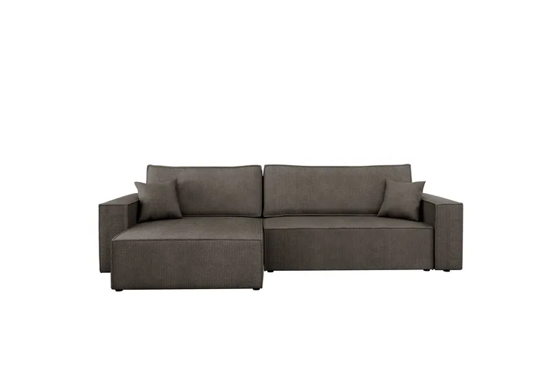 Hobson Sovesofa med Chaiselong 3-personers i Plys, Grå