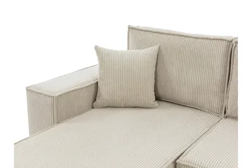 Hobson Sovesofa med Chaiselong 3-personers i Plys - Hvid - Møbler - Sofaer - Sovesofaer