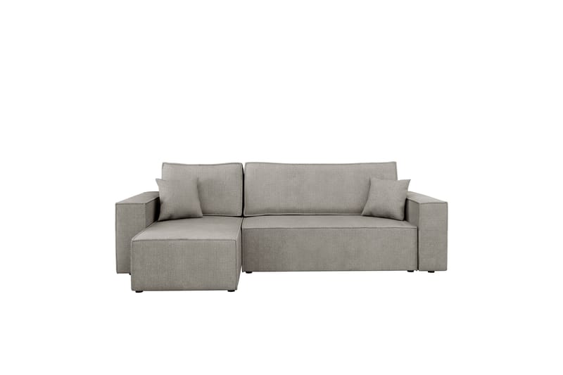 Hobson Sovesofa med Chaiselong 3-personers i Plys - Grå - Møbler - Sofaer - Sovesofaer