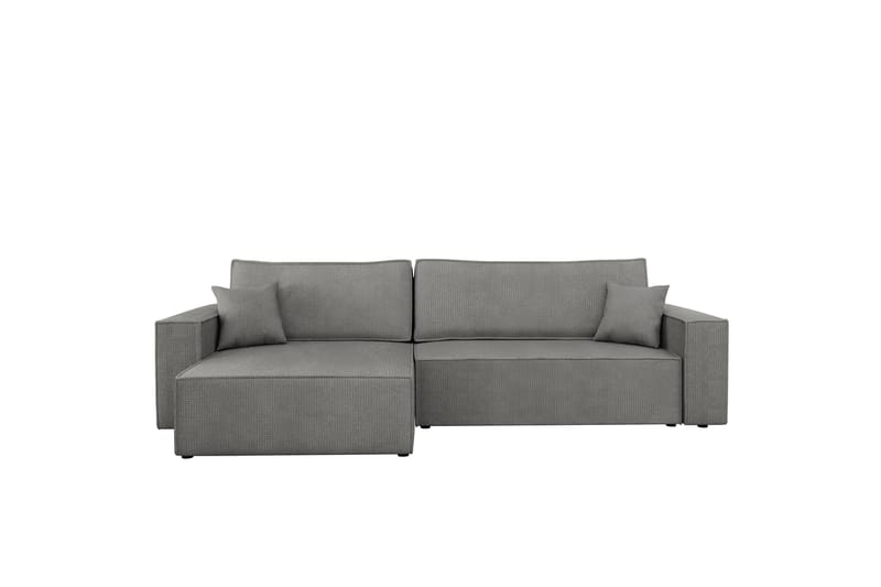 Hobson Sovesofa med Chaiselong 3-personers i Plys - Grå - Møbler - Sofaer - Sovesofaer