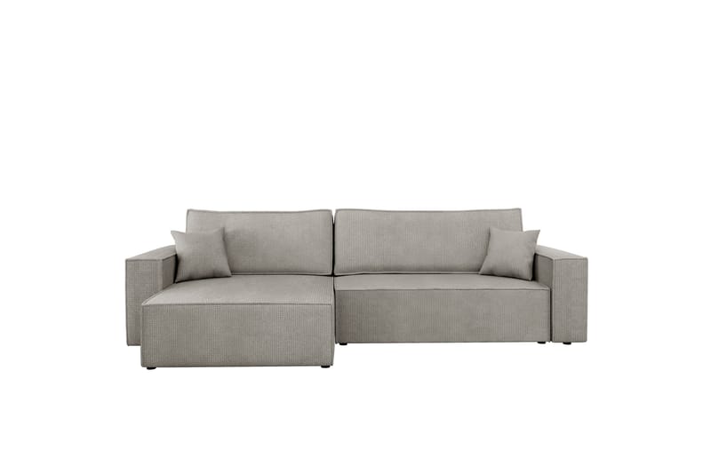 Hobson Sovesofa med Chaiselong 3-personers i Plys - Grå - Møbler - Sofaer - Sovesofaer