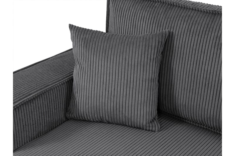 Hobson Sovesofa med Dobbelt Chaiselong 4-personers i Plys - Grå - Møbler - Sofaer - Sovesofaer