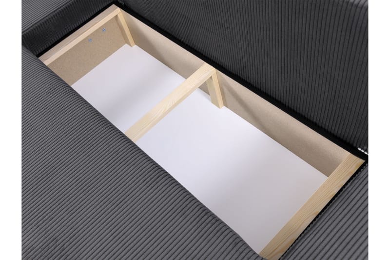 Hobson Sovesofa med Dobbelt Chaiselong 4-personers i Plys - Grå - Møbler - Sofaer - Sovesofaer