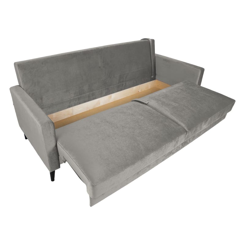 Sovesofa HOME4YOU Anna med opbevaringskasse Beige Velour - beige - Møbler - Sofaer - Sovesofaer