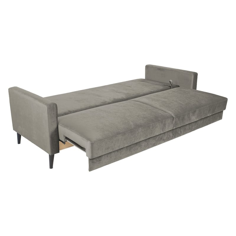 Sovesofa HOME4YOU Anna med opbevaringskasse Beige Velour - beige - Møbler - Sofaer - Sovesofaer