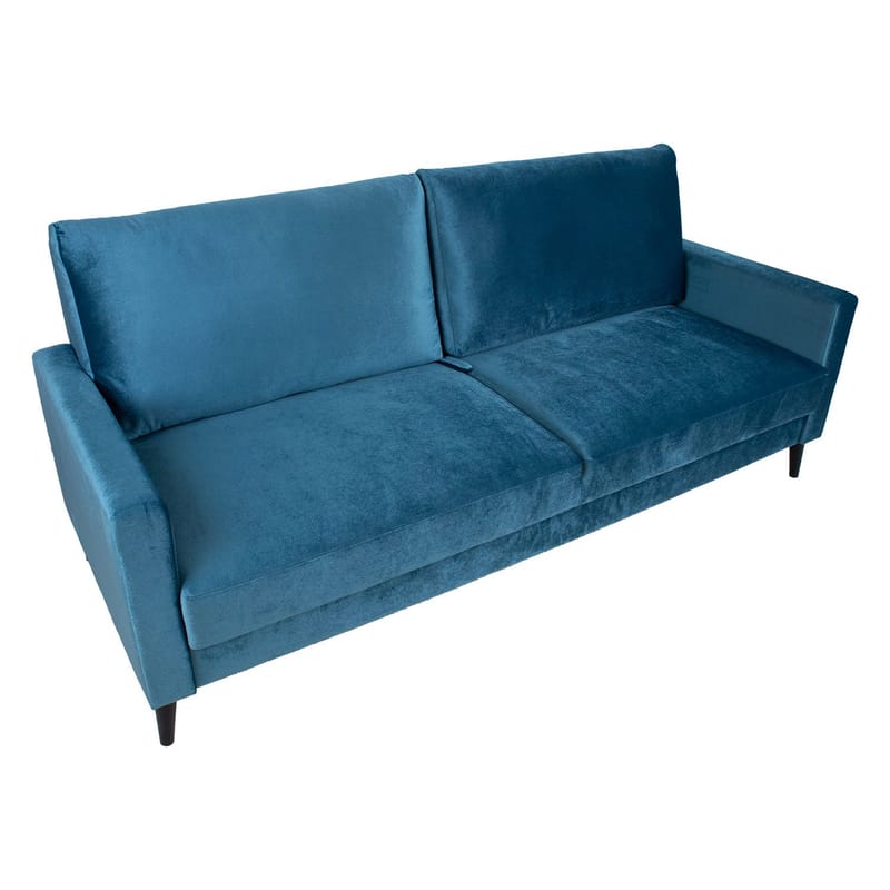 Sovesofa HOME4YOU Anna med opbevaringskasse Blågrøn Velour - blågrøn - Møbler - Sofaer - Sovesofaer