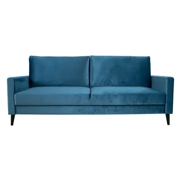 Sovesofa HOME4YOU Anna med opbevaringskasse Blågrøn Velour - blågrøn - Møbler - Sofaer - Sovesofaer