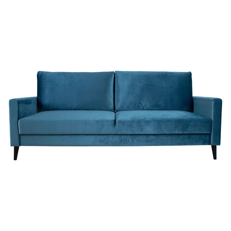 Sovesofa HOME4YOU Anna med opbevaringskasse Blågrøn Velour - blågrøn - Møbler - Sofaer - Sovesofaer