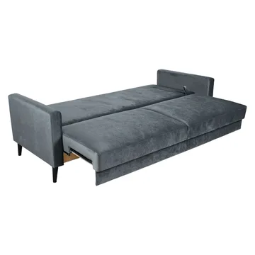 Sovesofa HOME4YOU Anna med opbevaringskasse Grå velour - grå - Møbler - Sofaer - Sovesofaer