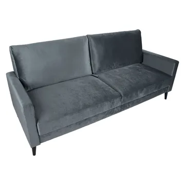 Sovesofa HOME4YOU Anna med opbevaringskasse Grå velour - grå - Møbler - Sofaer - Sovesofaer