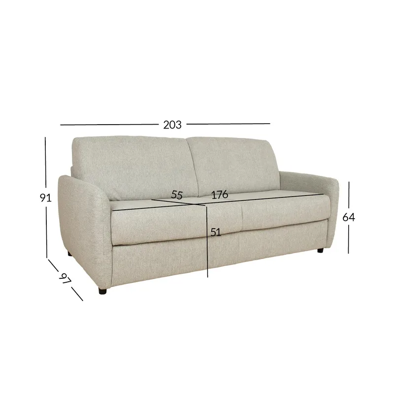 Sovesofa HOME4YOU Brandon 3-personers Lys Beige - lys beige - Møbler - Sofaer - Sovesofaer