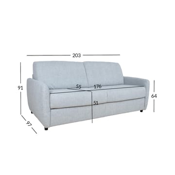 Sovesofa HOME4YOU Brandon 3-personers Blågrå - blågrå - Møbler - Sofaer - Sovesofaer