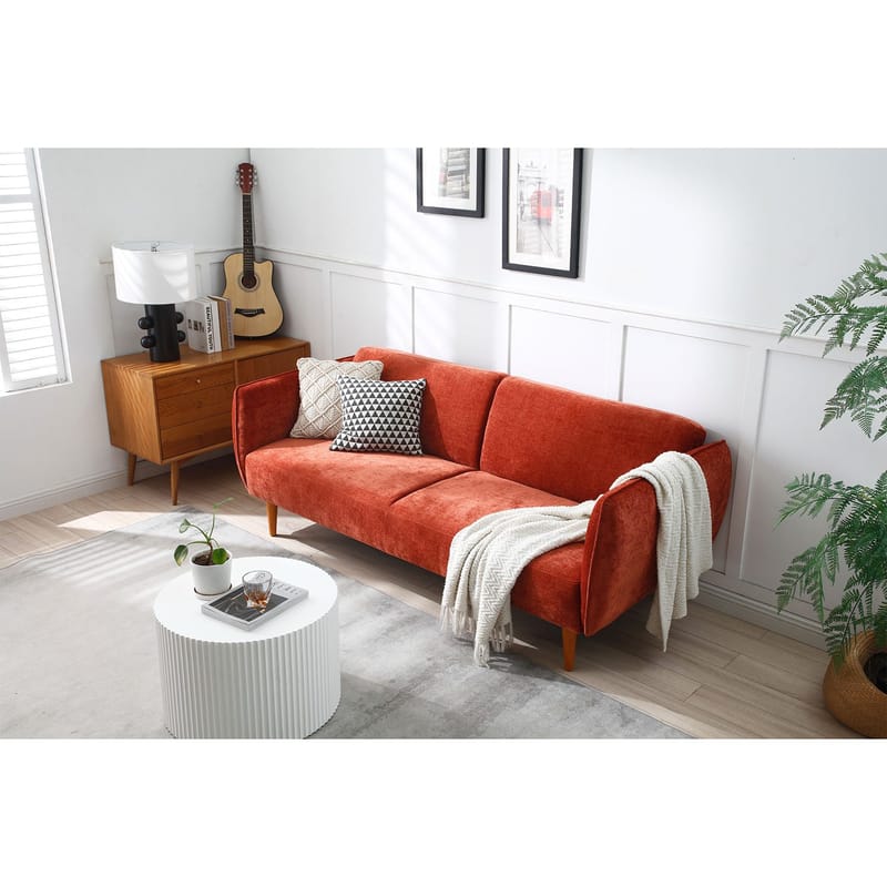 Sovesofa HOME4YOU Hermes 3-personers Orange - orange - Møbler - Sofaer - Sovesofaer