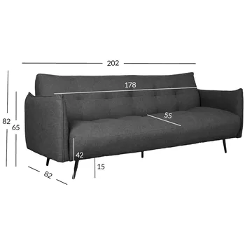 Sovesofa HOME4YOU Lander 3-personers Mørkegrå - Mørkegrå - Møbler - Sofaer - Sovesofaer