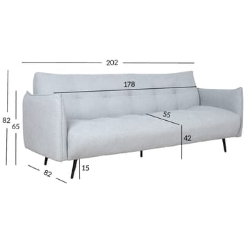 Sovesofa HOME4YOU Lander 3-personers Lysegrå - Lysegrå - Møbler - Sofaer - Sovesofaer