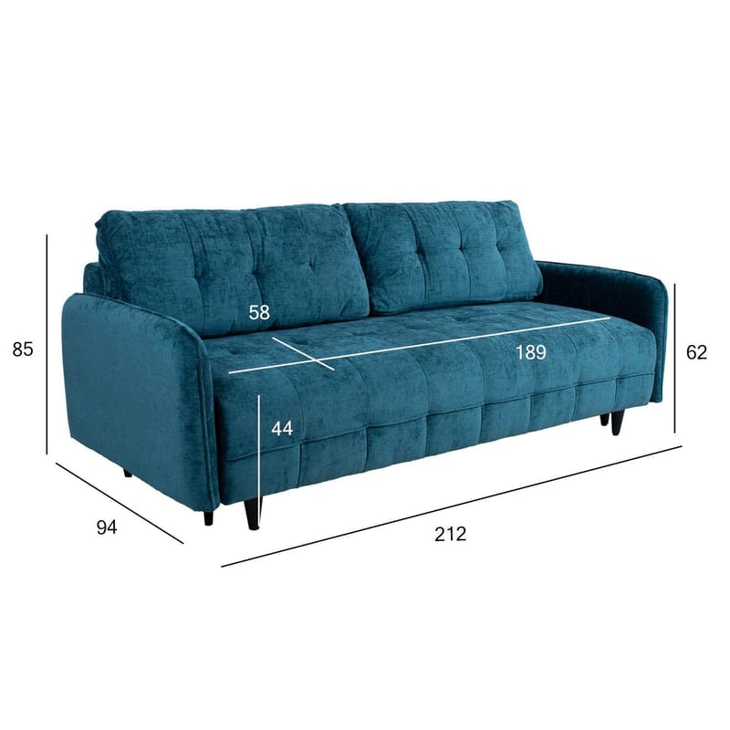 Sovesofa HOME4YOU Sarita 3-personers Grøn - Grøn - Møbler - Sofaer - Sovesofaer