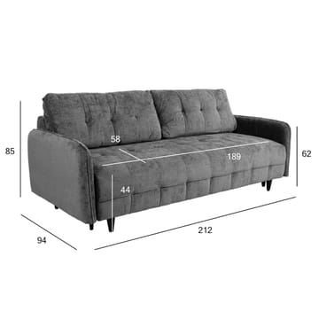 Sovesofa HOME4YOU Sarita 3-personers Grå - Grå - Møbler - Sofaer - Sovesofaer