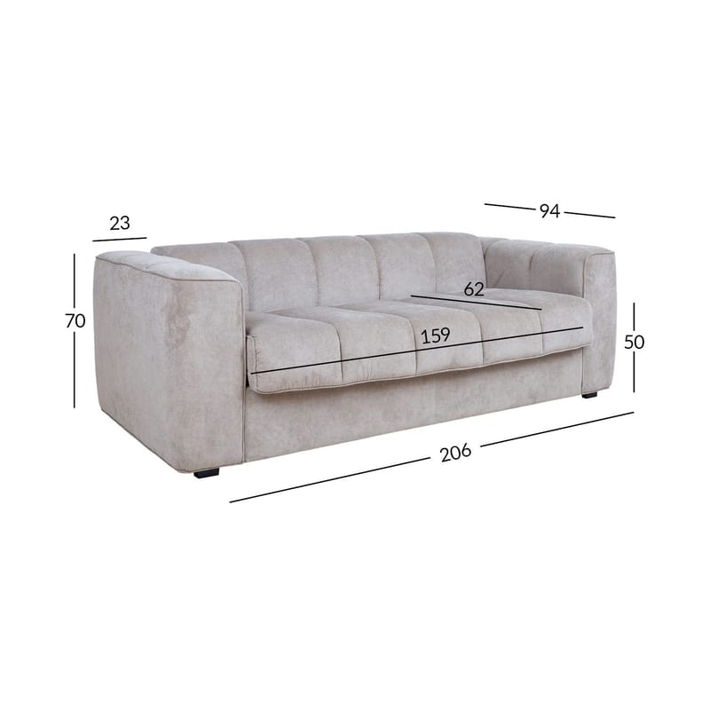 Sovesofa HOME4YOU Stella med springmadras Beige - Beige - Møbler - Sofaer - Sovesofaer