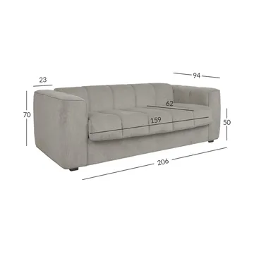 Sovesofa HOME4YOU Stella med springmadras Grå - Grå - Møbler - Sofaer - Sovesofaer