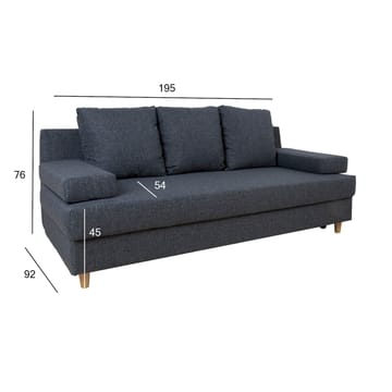Sovesofa HOME4YOU Vella med opbevaringskasse Mørkegrå - Mørkegrå - Møbler - Sofaer - Sovesofaer