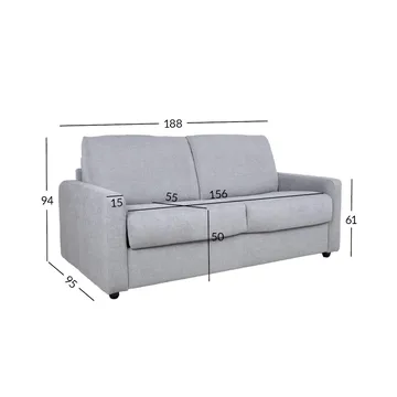 Sovesofa HOME4YOU Provo 2-personers Grå - grå - Møbler - Sofaer - Sovesofaer