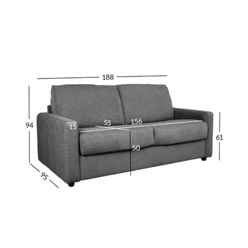 Sovesofa HOME4YOU Provo 2-personers Mørkegrå - mørkegrå - Møbler - Sofaer - Sovesofaer